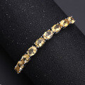 wholesale Luxury fashion natural citrine bracelet for women, elegant pairing with S925 silver inlaid gemstone natural colored gem bracelet-0-0