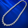 wholesale S925 silver jewelry, live streaming style heart-shaped full diamond necklace, collarbone chain, luxurious and fashionable, celebrity and socialite elegant design-0-3