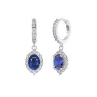 wholesale S925 Sterling Silver Cloud-Pull Jewelry Earrings, Light Luxury 5A Ultra-Sparkling Zircon Earrings, Elegant Sapphire Earrings for Banquets and Evenings-14K gold, premium 5A blue zircon, white 4A zircon &gt; 925 silver