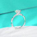 wholesale S925 Sterling Silver Moissanite Ring 1 Carat Bamboo Joint Minimalist and Fashionable High-end Fine Band Women's Wholesale-0-2