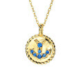 wholesale S925 Gold-Plated Silver Retro Twist Anchor Necklace Women's Choker, Daily Korean New Wholesale-0-1