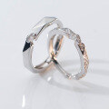 wholesale S925 sterling silver diamond-cut couple rings, high-end Valentine's Day gift jewelry R01743-0-0