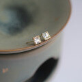 wholesale 9K Gold Exquisite Micro-Set Zirconia Elegant Small Ice Cube Minimalist Stud Earrings-0-1