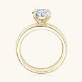 S925 Silver 18k Gold Plated 2ct D Color Moissanite Classic Minimalist Women's Ring Wholesale-0-1