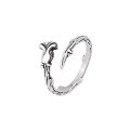 wholesale Rose thorn ring in sterling silver, minimalist and niche design with a aesthetic, new trendy ins-style index finger ring-0-4