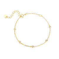 wholesale S925 Sterling Silver French Zirconia Micro-set Adjustable Bracelet For Women, Fashionable And Versatile-L814-Gold Color_16+3CM 925 Silver