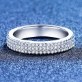 S925 Silver Full Pavé Moissanite Unisex Cuban Hip Hop Ring-0-0