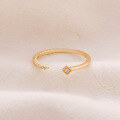 wholesale S925 silver plated with 14k gold, French-style light luxury vintage white zirconia open ring-0-0