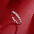 925 Sterling Silver Double Row Moissanite Cross-Border Ring, Luxe Stackable-0-2