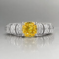 wholesale S925 metal jewelry, new yellow diamond high-carbon diamond ring, fully set with 6*6-0-0