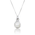 wholesale S925 Sterling Silver Pearl Necklace Korean Style Micro-Inlaid Zircon Shell Pearl Pendant Women's Collarbone Chain Fashion Accessory Cross-Border New Product-0-4
