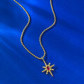 wholesale Metal: S925 Gold-Plated Silver Mu Jing Jewelry's new eight-pointed star necklace pendant, a versatile and fashionable item, supports drop shipping-0-2