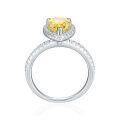 wholesale 925 Silver Minimalist Teardrop-Shaped Imitation Yellow Diamond 3-Carat Classic High-Carbon Diamond Ring for Women, Fashionable and Unique Engagement Ring-0-4