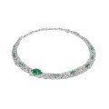 wholesale 925 Silver Gold-Plated Pendant Chain with High-Carbon Diamond Muzo Green Gemstone Art Deco Art Luxury Inlaid for Women-0-5