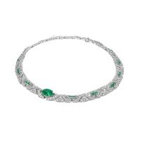 wholesale 925 Silver Gold-Plated Pendant Chain with High-Carbon Diamond Muzo Green Gemstone Art Deco Art Luxury Inlaid for Women-42cm>925 silver