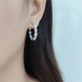wholesale 925 Sterling Silver European and American Style Cross-Border Light Luxury Hoop Earrings with Turquoise, Crystal, and Zirconia-0-3