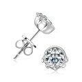 Sterling Silver 05ct Exquisite Olive Leaf Moissanite Stud Earrings for Women-0-3
