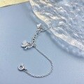 wholesale S925 Sterling Silver Fashion Diamond-Inlaid Butterfly Flying in Pairs Bracelet Simple Design Exquisite Niche High-End Butterfly Jewelry-0-5