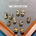 wholesale Sterling silver gold-plated inlaid with natural agate old dzi barrel bead two-eyed tiger tooth treasure vase dzi ornament DIY matching bead-0-0