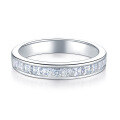 wholesale 925 Sterling Silver Princess Cut Diamond Full Moissanite Inlay Ring European and American Stackable Ring for Women Square Ring-0-0
