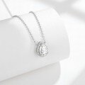 wholesale S925 silver gold-plated hypoallergergic, HW classic same style 2-carat teardrop full moissanite women's daily necklace-0-1