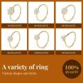 wholesale S925 Sterling Gold Plated Moissanite Flower Ring, Fade-Resistant and Stylish Small Ring-0-0