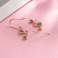 wholesale 925 Sterling Silver Summer New Green Bubble Earrings for Women, Korean Version Small and Fresh Green Nano Zircon Ear Hooks-0-1