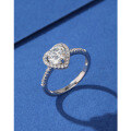wholesale S925 Sterling Silver Moissanite 1 Carat Heart-Shaped Ring Women's Luxury Wedding Engagement Ring Gift for Girlfriend-0-0