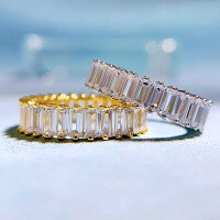 wholesale S925 Sterling Silver 2*4 Rectangular T-Bar Ring Women's NewIns Style Fashion Versatile-R438 Gold 7