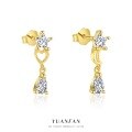 wholesale S925 Sterling Silver Star Moon Zircon Earrings-0-1