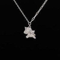 925 Sterling Silver Small Wooden Horse Necklace, 2025 New Women's Summer Pendant-S925 Sterling Silver YD1-0554B 925 Silver