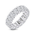 S925 Sterling Silver Rectangular Bevel-Cut Zircon Ring, Fashionable Luxury-0-3