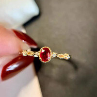wholesale S925 Sterling Silver Red Elk Original Diamond Ring for Women, Full Band, Personalized, Fashionable, New Style, Popular Niche-BZ0267--Gold-Blue Diamond US Size 8