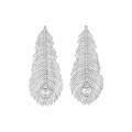 wholesale 925 Silver Gold-Plated Feather White G Color High-Carbon Diamond Jewelry Earrings for Women, Minimalist Luxury Niche Accessories-0-0