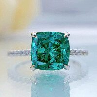 wholesale 925 Silver New Jewelry 9*9 Para Green European and American Wish Bestseller Micro-Paved Ring for Women-R290 Green>8