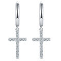 wholesale 925 Silver Amazon Bestseller Hip-Hop Style Cross D Color VVS Moissanite Stud Earrings Unisex-0-0