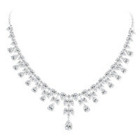 wholesale 925 Silver White Teardrop 7*11 Dingdong Clear Spring Water 2ct High Carbon Diamond Necklace for Women-White【N2679】 Chain length 36cm