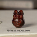 wholesale Metal material rosewood green sandalwood old mountain sandalwood handcrafted braided beaded wooden accessory with carved cute bow knot bunny-0-5