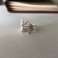 wholesale S925 Sterling Silver Minimalist Ginkgo Leaf Ring, Asymmetrical Open Adjustable Index Finger Ring with a Small Fresh and Nature-Inspired Design-0-3