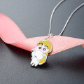 wholesale 925 Sterling Silver Cartoon Anime Cute Little White Dog in Pajamas Crayon Shin-chan Necklace DIY Jewelry Enamel Pendant-0-1