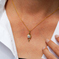14K Gold Plated 925 Silver Irregular Twisted Pendant Moissanite Necklace-0-1