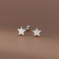 wholesale S925 Sterling Silver Full Diamond Star Thread Earrings, Ins Style Design, Elegant Ear Jewelry for Women M04259-0-3