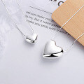 wholesale S925 Sterling Silver Korean-style Minimalist Three-Dimensional Fluttering Heart Ins Popular Electroplated Polished Finish Pendant Necklace for Women-0-0