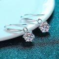 S925 Sterling Silver 6-Claw Moissanite Earrings, 05ct, Premium Hypoallergenic-0-0