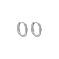wholesale S925 sterling silver Korean version ins niche design textured minimalist irregular frosted matte circle earrings-Platinum [Small/13#]>925 Silver