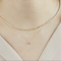 wholesale 9K Gold Japanese Minimalist Style Tanzanite Necklace, Yili Jewelry Spring New Collection Wholesale-0-3