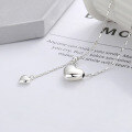wholesale S925 Sterling Silver Korean-style 3D Heart Fluttering Fringe Minimalist Design Sweet Collarbone Necklace-0-1