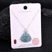 Metal Alloy Crystal Butterfly Necklace and Earring Set-S925 Sterling Silver + Jadeite NA-0078B 925 Silver