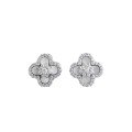 wholesale S925 Sterling Silver New Light Luxury Four-Leaf Clover Earrings for Women, Fashionable Daily Style with Elegant Temperament-0-4