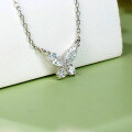 wholesale 925 Sterling Silver Butterfly Necklace for Women, Minimalist Silver Collarbone Chain, Fashionable Valentine's Day Live Stream Jewelry Customization-0-1